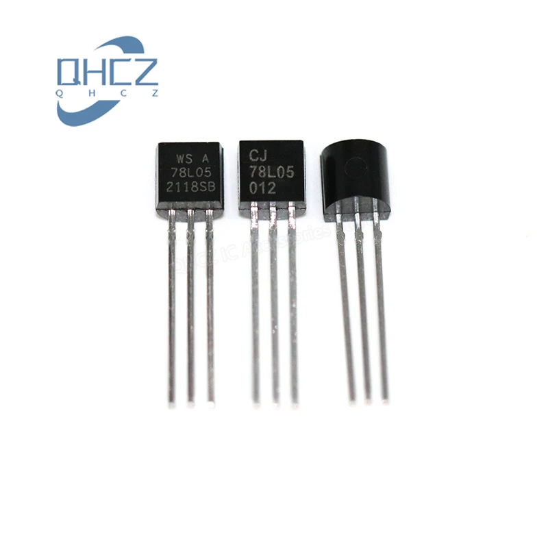 20pcs 78L05 TO-92 5V three-terminal regulated power supply regulator transistor 7805 CJ78L05 New and Original IC chip In Stock