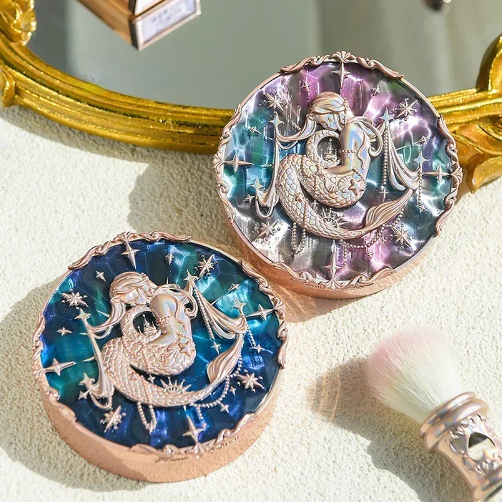 플라워 노우즈 문라이트 머메이드 프레스드 파우더 페이스 메이크업 세팅 파우더 투명 매트 영양 공급 브라이트닝 메이크업 화장품