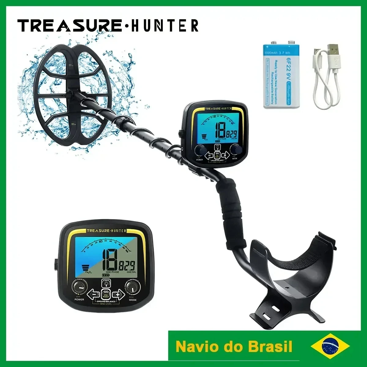 Treasure Hunter GX850 11inch Metal Detector Underground Waterproof Professional Detector with battery High Sensitive BR Shipping