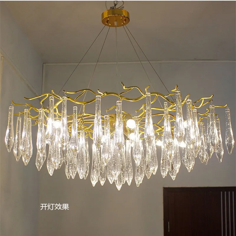 

LED Chandelier Nordic 6/8/12 Head K9 Crystal Ceiling Chandelier Light for Dining room Villa Living room Decor