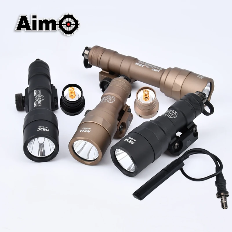 WADSN Airsoft Weapon Light Surefir M300 M300B Mini Scout Light Rifle AR15 HK416 M4 Hunting Metal LED Flashlight Lanterna Torch