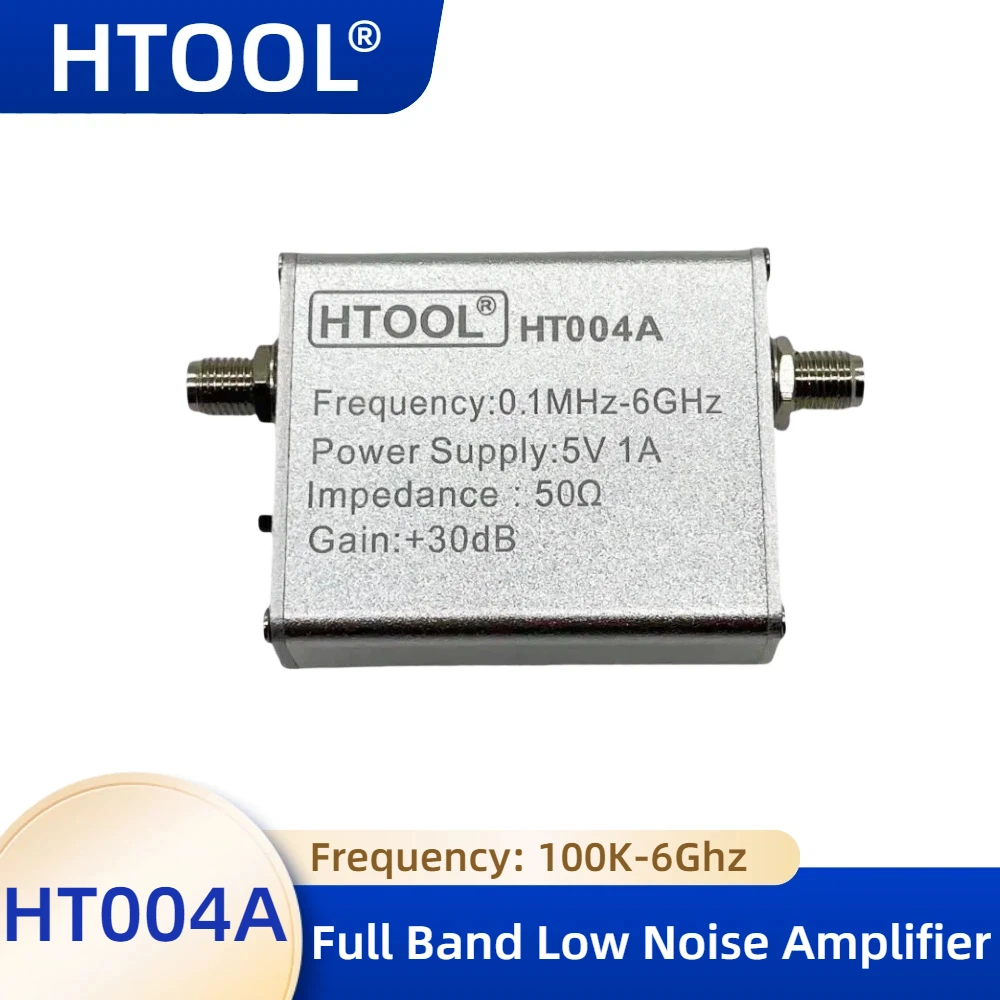 HTOOL HT004A 100K-6Ghz 30dB Low Noise Amplifier LNA, 50Ω, Wideband, High Gain, Amplified Signal Preamplifier Radio Receiver SDR