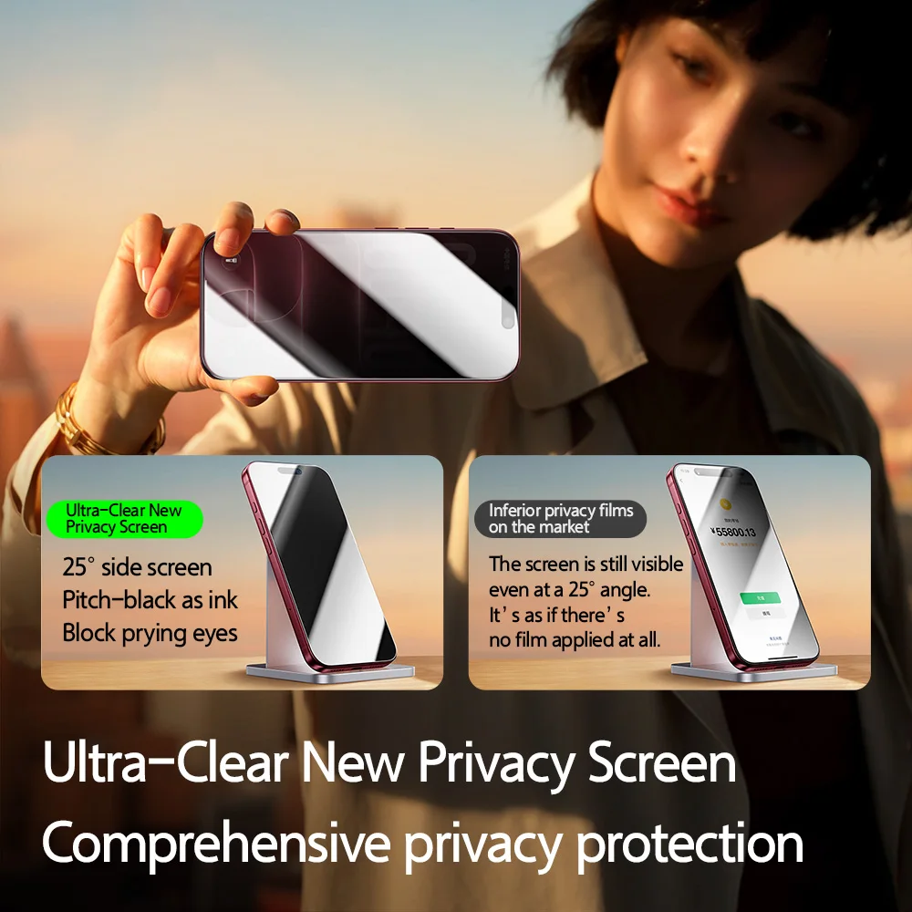 SmartDevil Tempered Glass for iPhone 18 Pro Max Privacy Screen Protector for iPhone 18 Pro 17 Pro 16 Anti-Spy Shatterproof Film