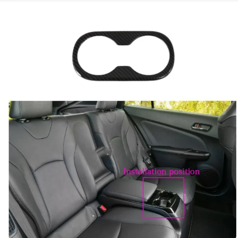 

Car Rear Water Cup Frame Trim Cover Armrest Cup Holder Cover For Toyota Prius 50 series 2019-2020
