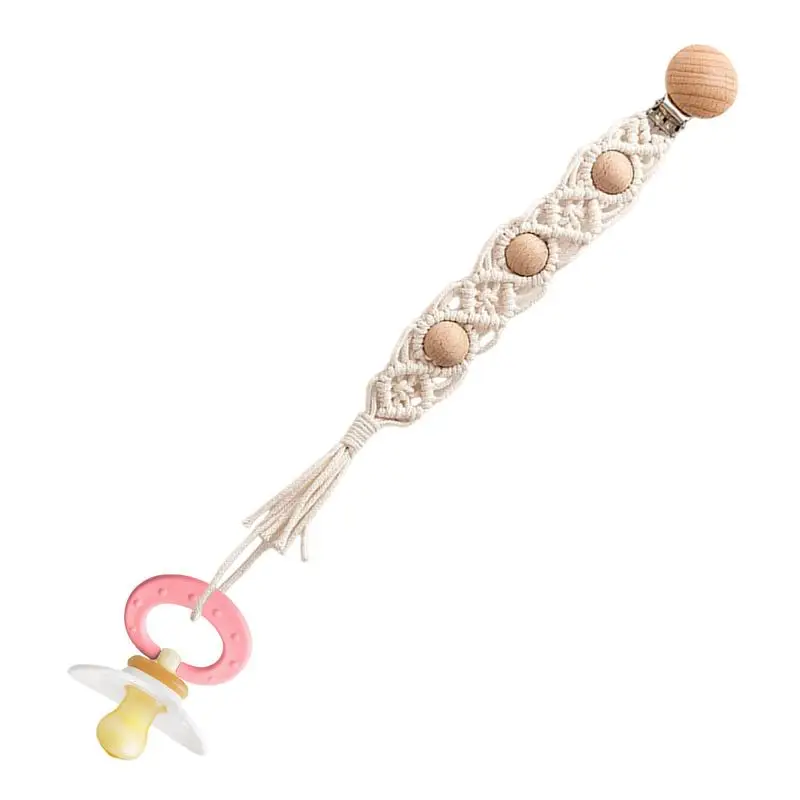 

Зажим для соски в стиле бохо, зажим для паки, гибкие зажимы для мальчиков и девочек, плетеный хлопковый шнур для малышей, зажим для бутылки с молоком