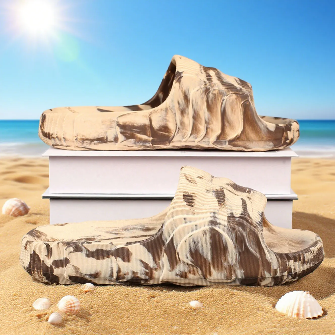 

Мужские тапочки, домашняя мода, камуфляжные повседневные шлепанцы, модная пляжная толстая подошва