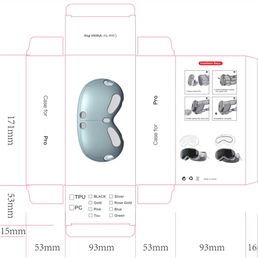 قطعة واحدة من أغطية الرأس VR غطاء حماية + حافظة حماية الكل في واحد لملحقات نظارات VISION PRO VR