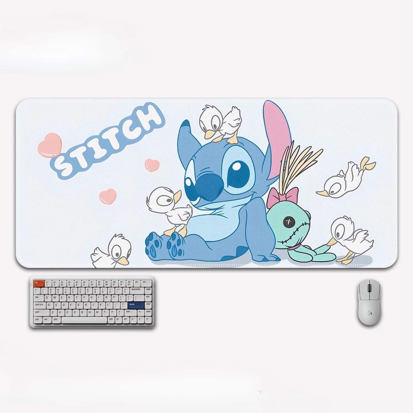 

New Cute Stitch Pu Leather Mouse Pad Computer Desk Pad Office Home Desk Keyboard Pad Waterproof Table Mat Student Writing Pad