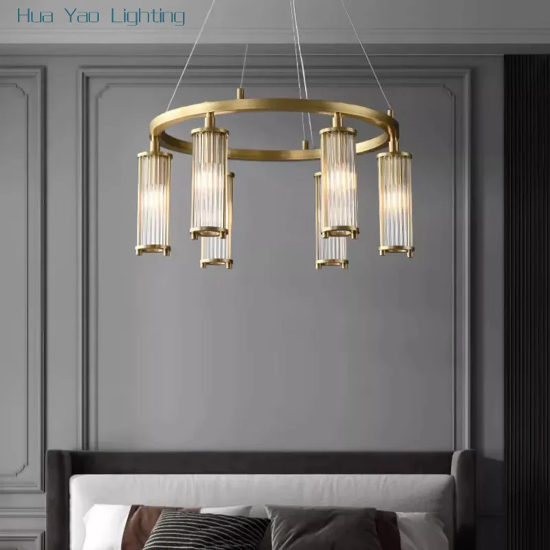 

Modern Chandelier Luxury Light Minimalist Atmosphere Bedroom Dining Room Living Room Large Lamp Loft Fixtures Leather Lamp