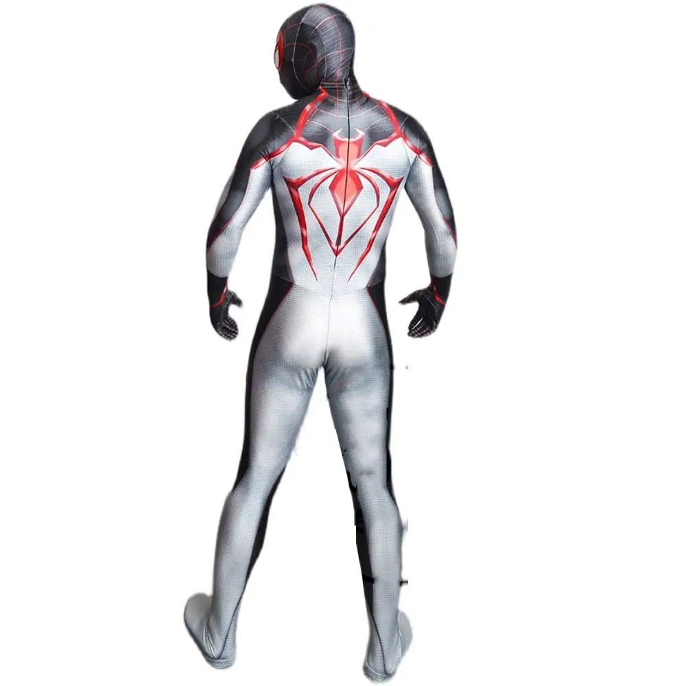 Halloween PS5 miglia Morales Spiderman adulti bambini Peter Parker supereroe Costume Cosplay tuta intera Zentai Second tute