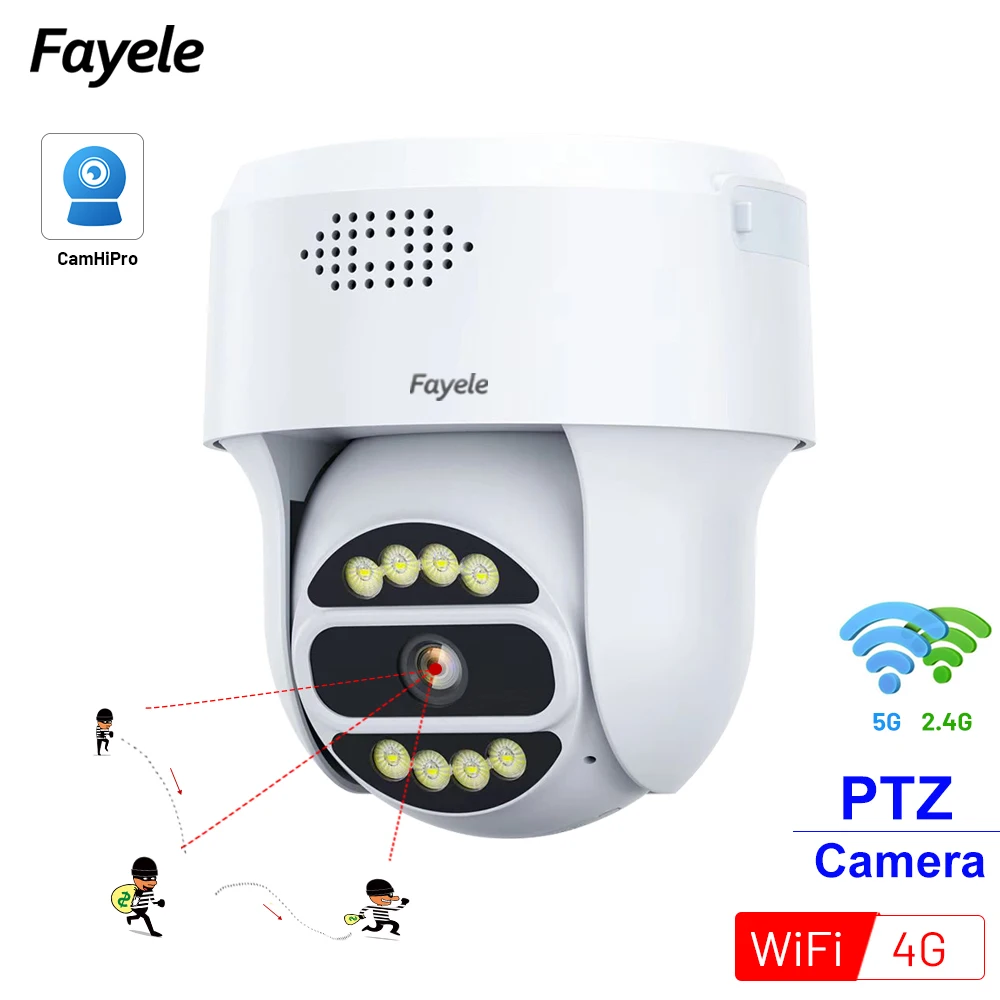 CCTV 4MP WiFi Dome PTZ Camera Pan Tilt 5X Digital Zoom Humanoid Auto Tracking 2way Audio Video Surveillance Wireless IP Camera