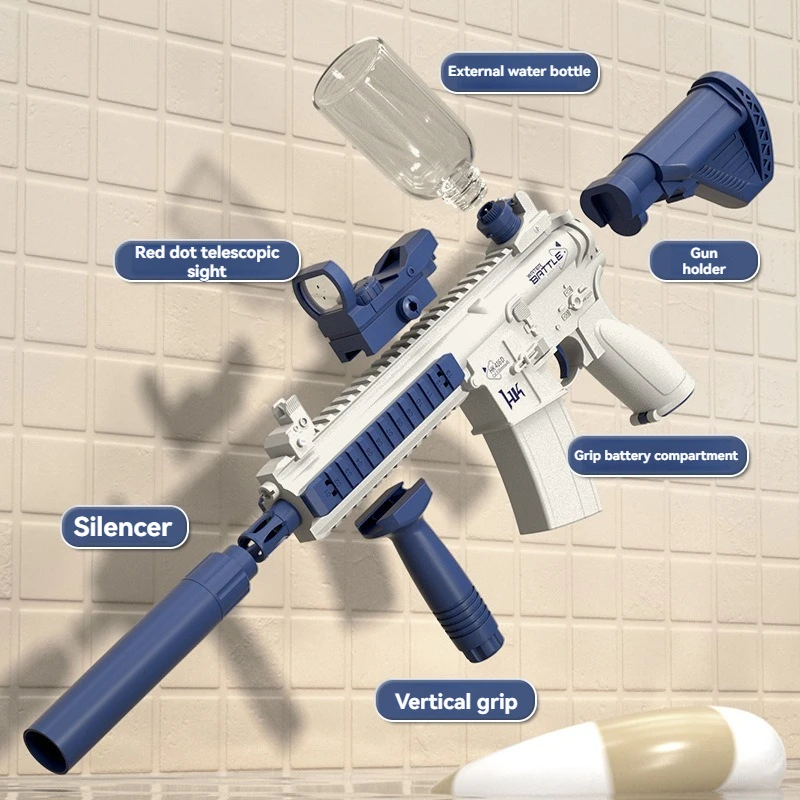 صيف جديد M416 مدفع المياه التلقائي بالكامل لعبة الرماية M416 مدفع المياه معركة الشاطئ الترفيه في الهواء الطلق للأطفال والكبار ل