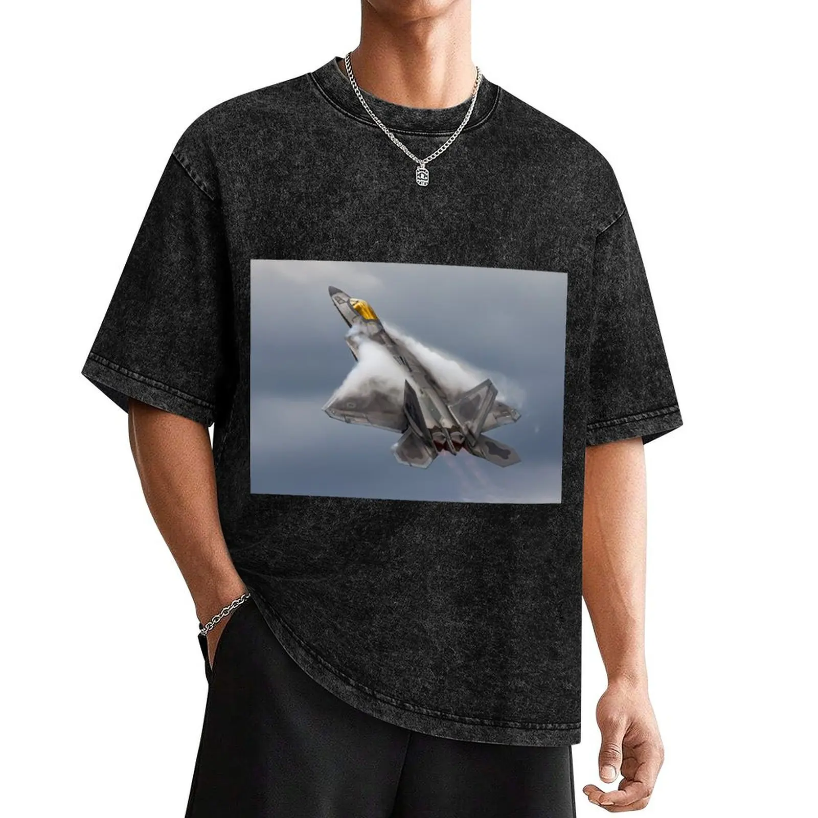 F-22 Raptor clouds T-Shirt hippie clothes cotton graphic tees t shirts for men