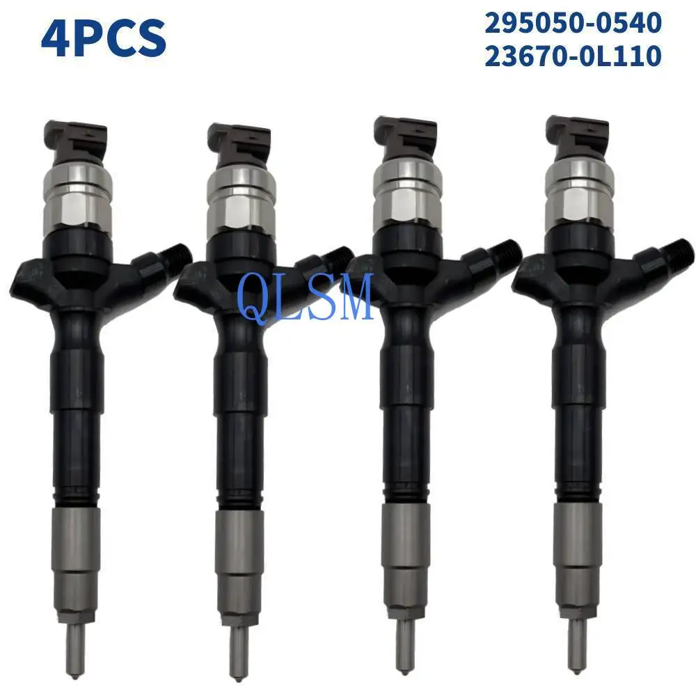 

4 new high-quality diesel injectors 295050-0540 23670-0L110 for Toyota engines -