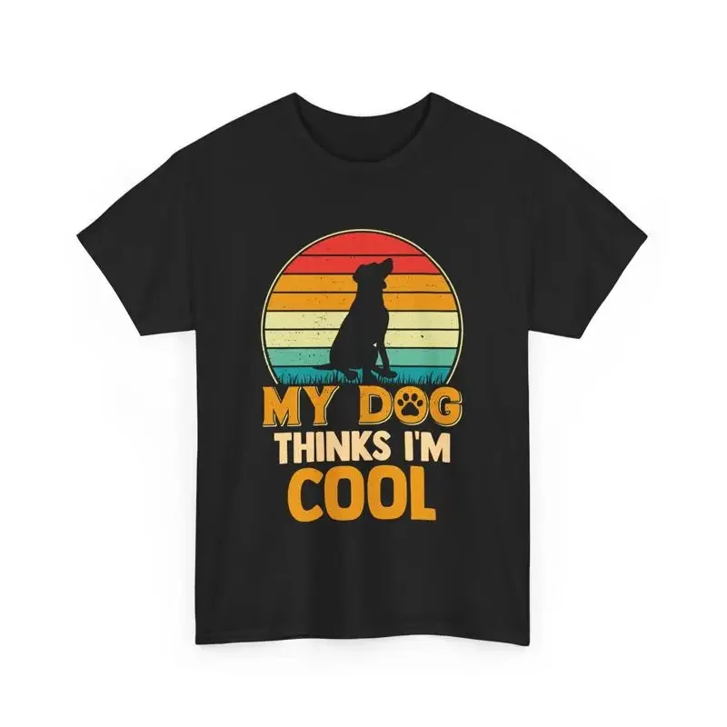 Camiseta Retro para amantes de los perros, mamá, papá, con la frase: Mis pensamientos son que soy genial