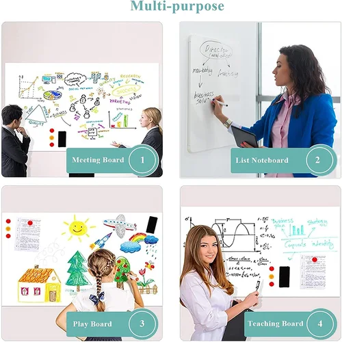 Imagen 2 del producto Adhesivo adhesivo para pizarra blanca, papel magnético de borrado en seco de 22 ""x 36"" para pared, pizarra blanca grande para pared, tablero de escritura para niños