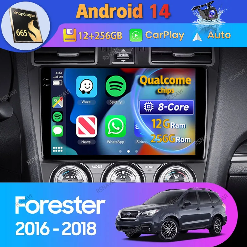 

Android 14 Car Radio For Subaru Forester 4 SJ 2016 - 2018 Carplay Auto Multimedia 2Din BT 360 Camera DSP Video GPS Stereo Player