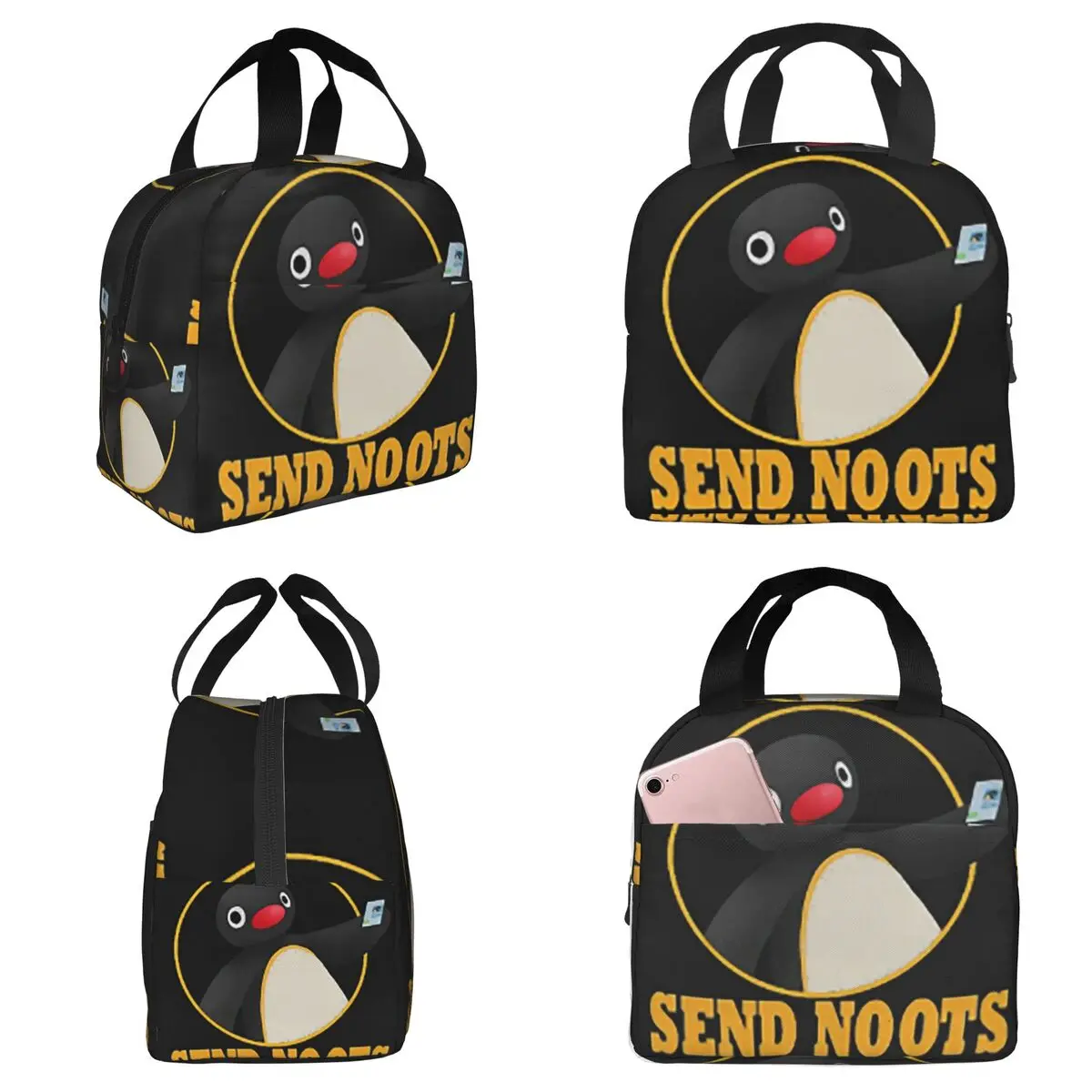 Pingu Pinga Penguin TV Insulated Lunch Bag for Kids School Cooler Thermal Food Box Tote Leakproof Lunch Boxes Container