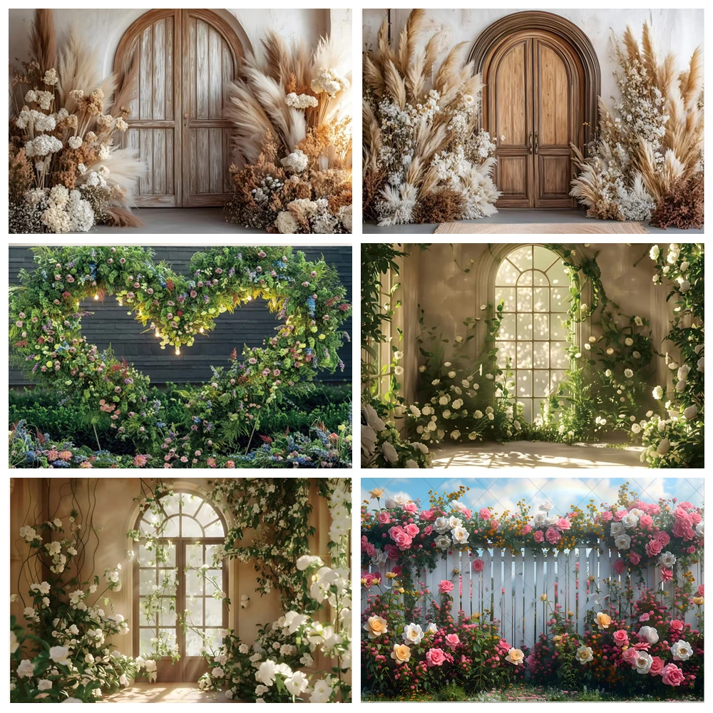 

Photography Background Boho Pampa Floral Arch Adult Birthday Wedding Maternity Art Portrait Decor Backdrop Photo Studio