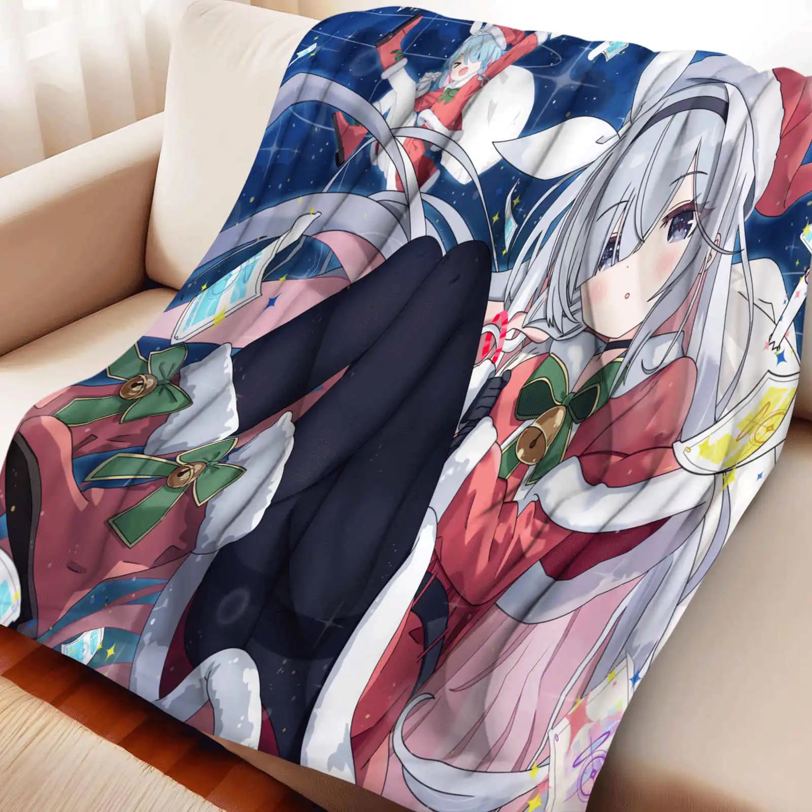 Blue Archive Girl Printed Throw Blanket Soft Cozy for Home Travel Birthday