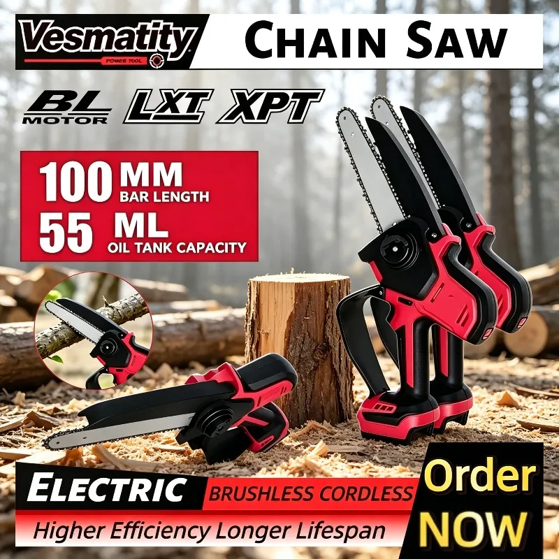Brushless Power Tool Mini Electric Saw for Garden Tree Trimming Cordless Electric Chain Saw Pruning Saw Fit Milwaukee  Battery