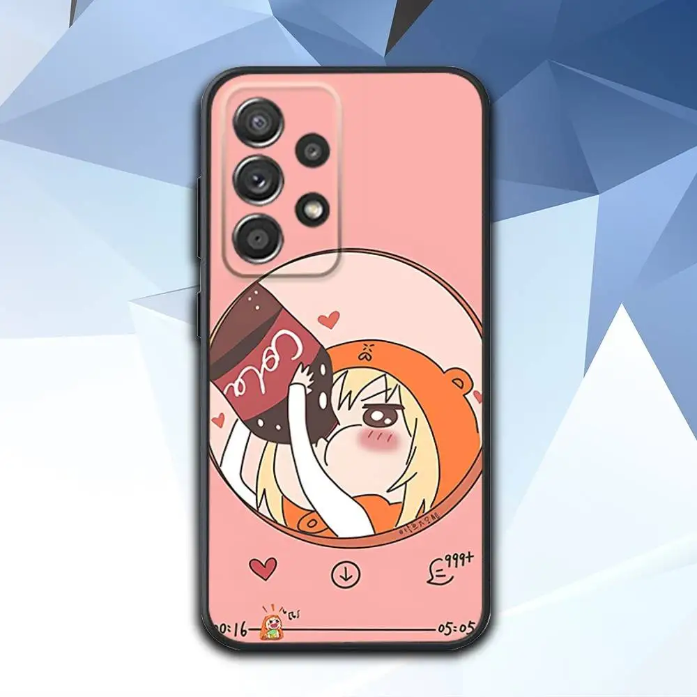 حافظة هاتف U-Umaru Cute D-DomaS لهاتف سامسونج S 25,24,23,22,30,21,10,9,Ultra,Plus,Lite,FE,4,5G حافظة سوداء ناعمة