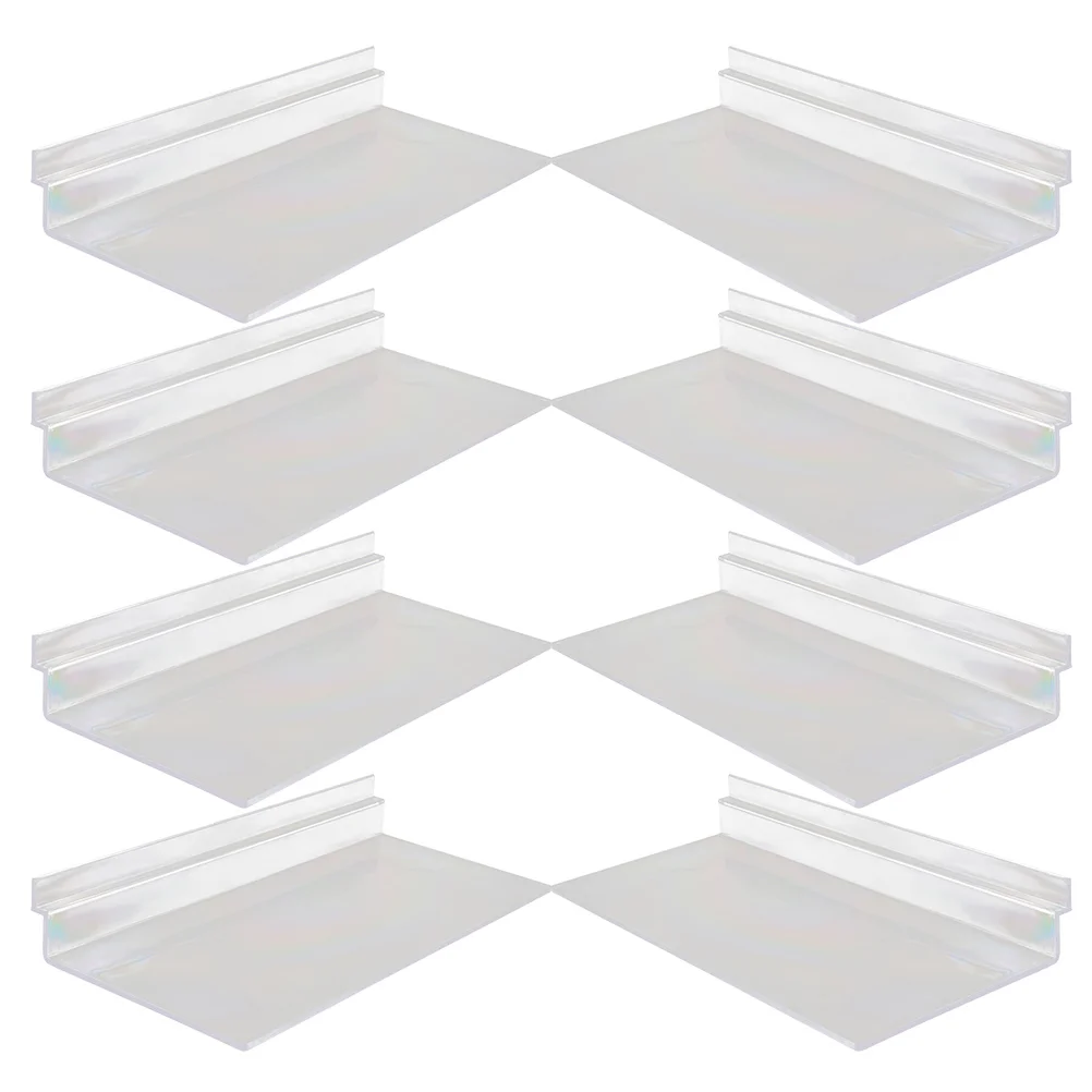 

8 Pcs Transparent Shoe Rack Slatwall Accessories Shelves for Store Display Shelf Slot Plate and Fixtures Plastic Racks