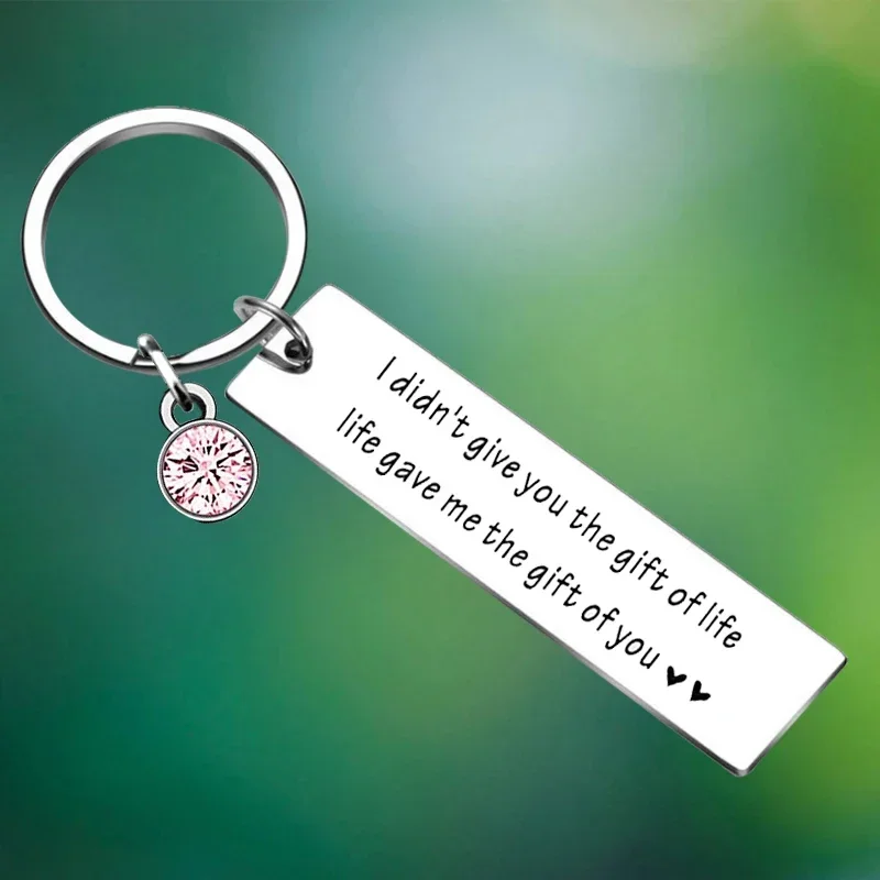 Daughter in Law,Stepson Keychain Bonus Daughter gift Key Chain Pendant Life Gave Me The Gift of You