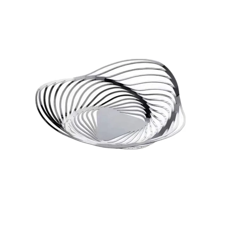 

Легкий роскошный серебряный поднос с орнаментом из нержавеющей стали, зеркало, художественная тарелка для хранения фруктов