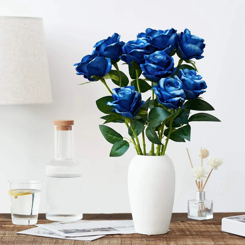 100Pcs Artificial Plastic Rose Flower Stems Fake Greenish Flower Branch For DIY Bouquets Wedding Party Decor