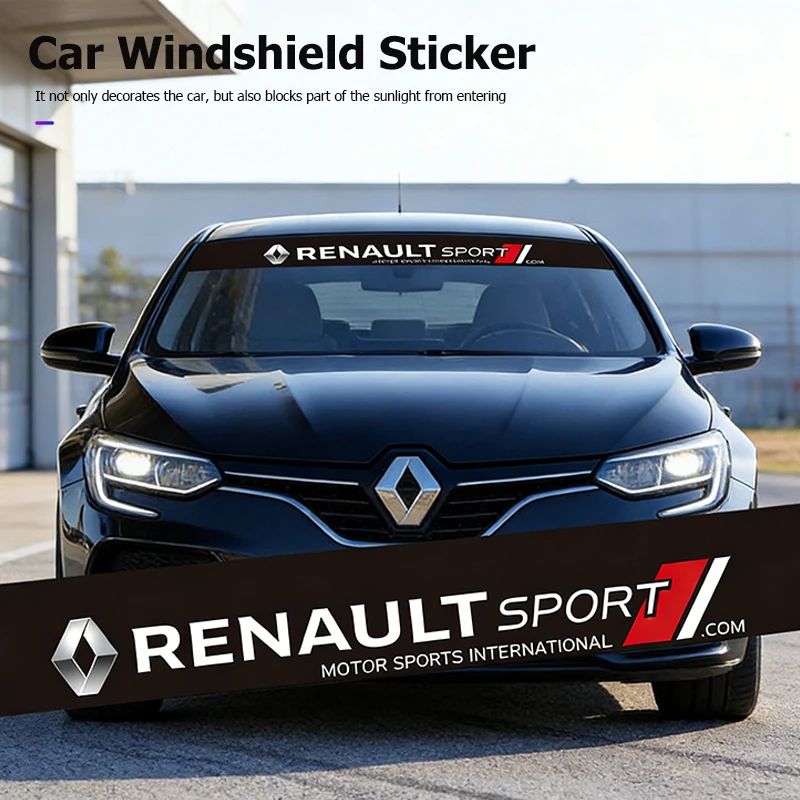 1 Peça de Adesivos Decorativos para Para-brisa Dianteiro e Traseiro de Carro para Renault RS Clio Megane 2 3 4 Captur Trafic Twingo Scenic 2 Kadjar Kangoo