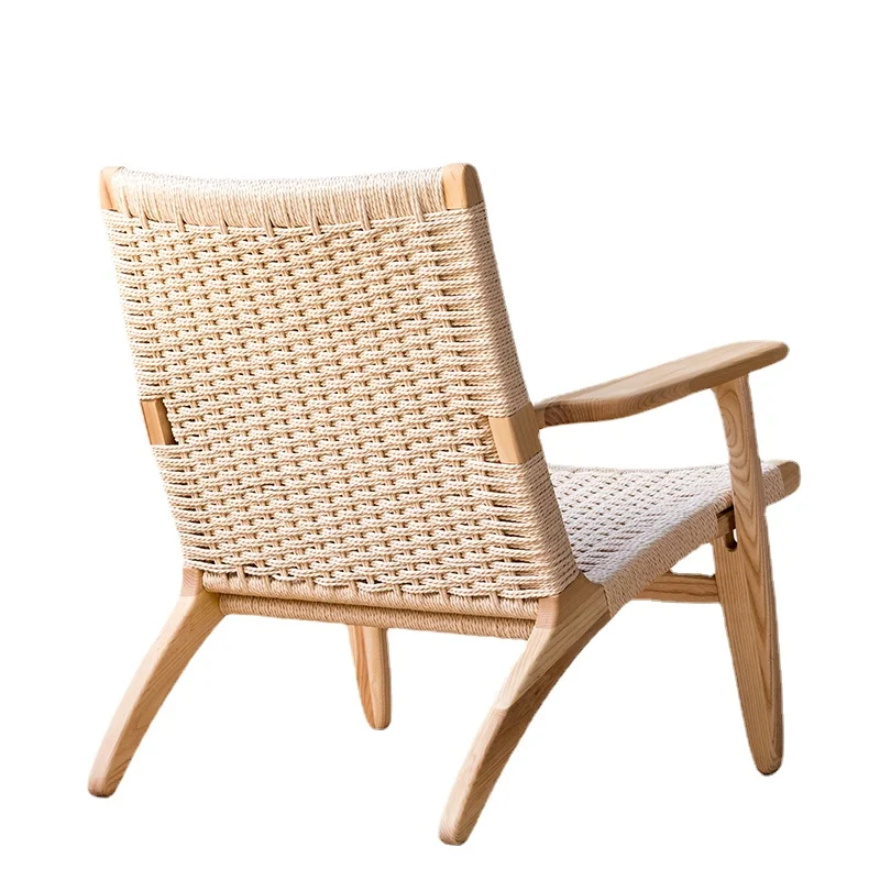 

Pqf Couch Solid Wood Single Rattan Chair Hemp Rope Bed & Breakfast Balcony Chair