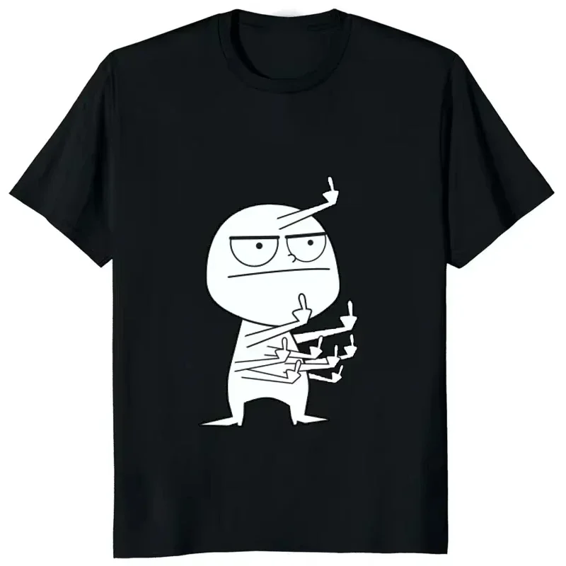 Middle Finger Funny Frenzy Print Women's T-Shirt Casual Fashion Harajuku Street Cute Trendy Style Comfortable Woman Clothing