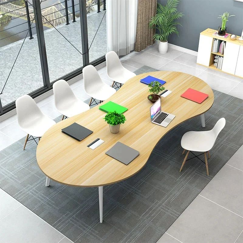 Conference table long table simple modern figure 8 training desk chair combination special-shaped workbench simple rectangular d