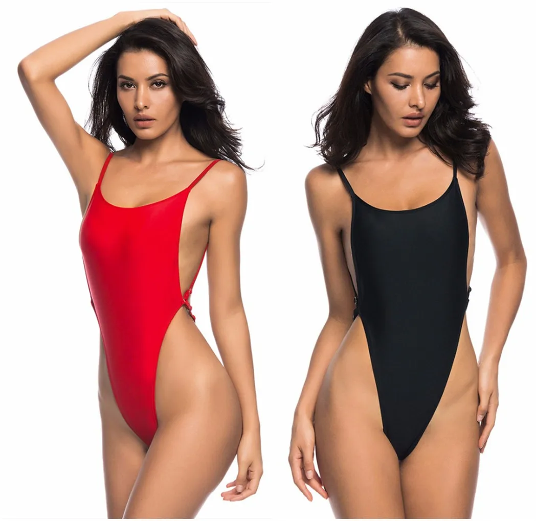 Bkld One Stukken Bodysuits Vrouwelijke Sexy Rugloze Effen Kleur Bikini Badpak Spaghettibands Bodysuit Tops Nachtclub Outfits