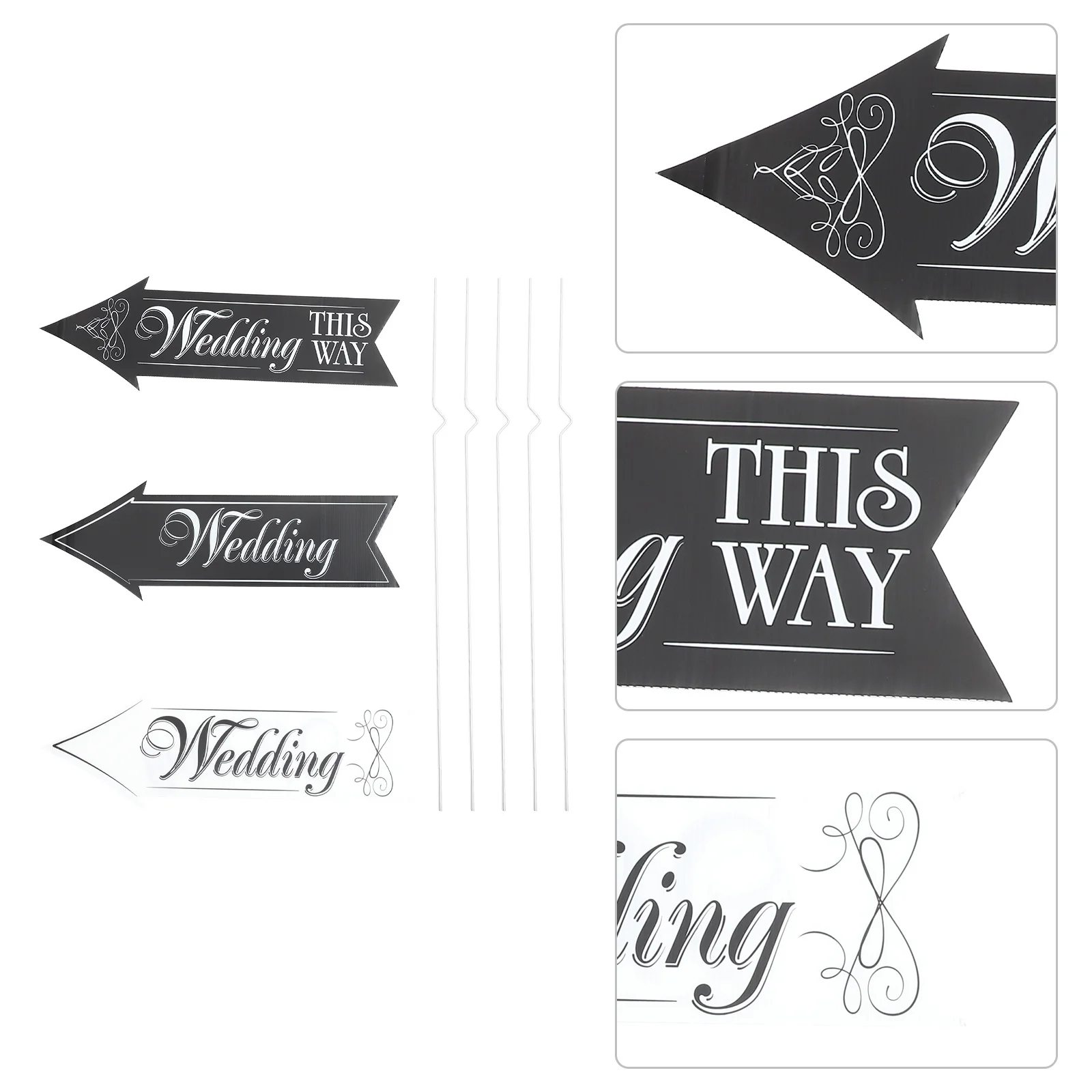 

1Set Wedding Directional Road Sign Premium Material Solid Sturdy Wedding This Way Sign Reception Party Decor Directional Signs