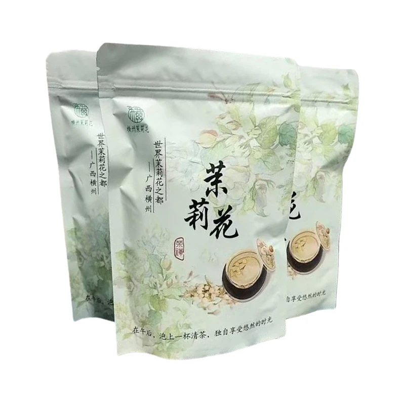 Té de Jazmín Clásico Económico en Bolsa con Cierre, 250g/500g, Té Verde Oolong de Jazmín en Bolsa de Aluminio Reciclable con Sellado, Nuevo