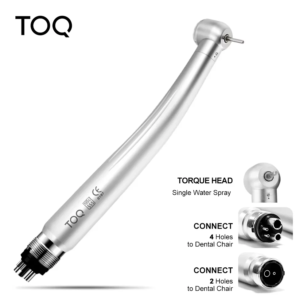 2/4 Holes Dental High Speed Handpiece Toque Head Push Button with Ceramic Bearing single Water Spray Dentistry Tools