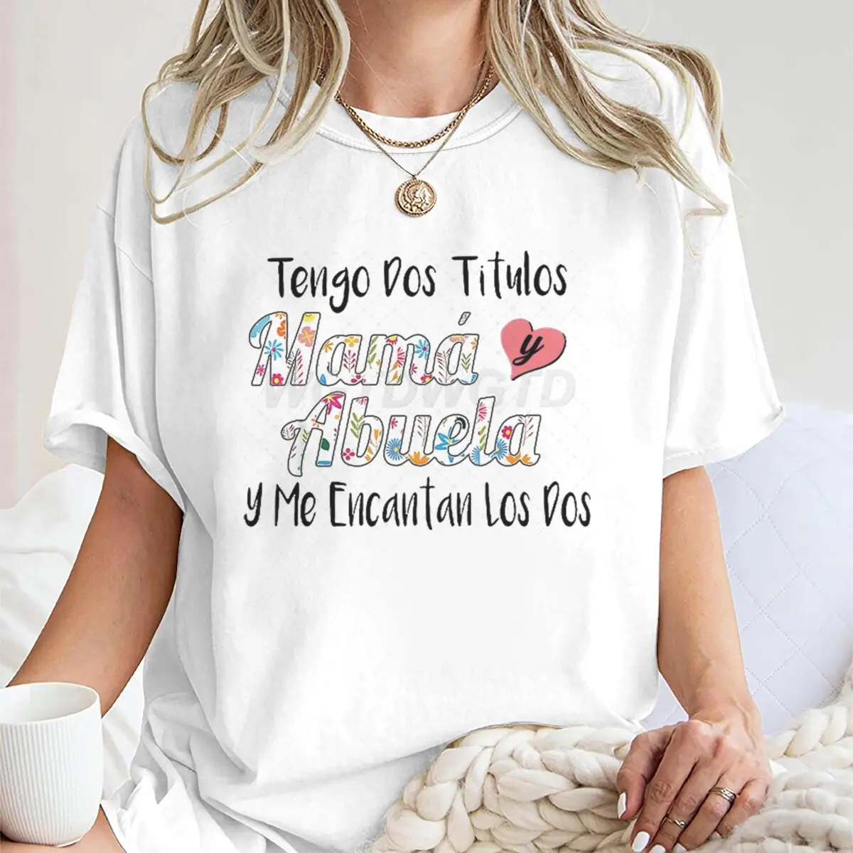 Mom & Grandma Matching T-Shirt Floral Print Short Sleeve Tee Top Mother's Day Gift T-Shirt Ladies Crew Neck Tops T-shirts