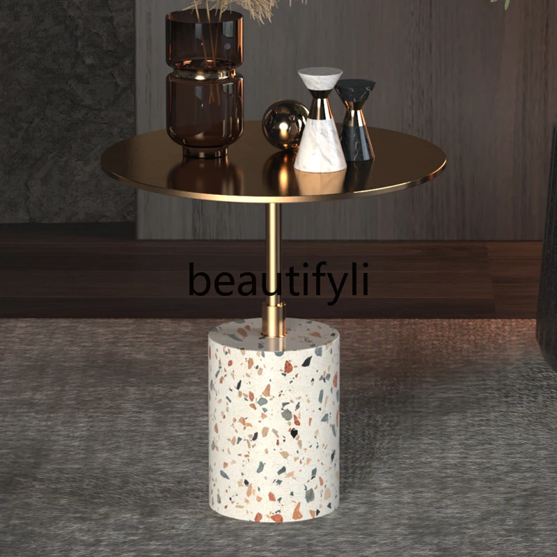 Nordic terrazzo side few light luxury living room few modern simple leisure balcony side table