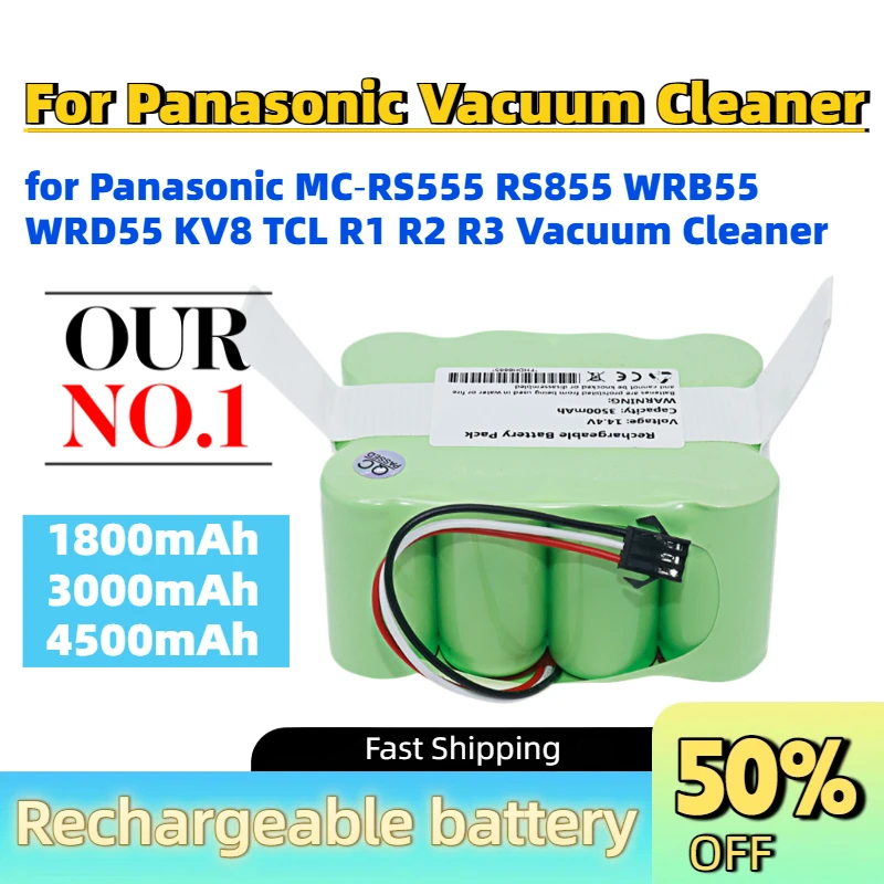 New 1800mAh-4500mAh 14.4V Ni-Mh Rechargeable Battery for Panasonic MC‑RS555 RS855 WRB55 WRD55 KV8 TCL R1 R2 R3 Vacuum Cleaner