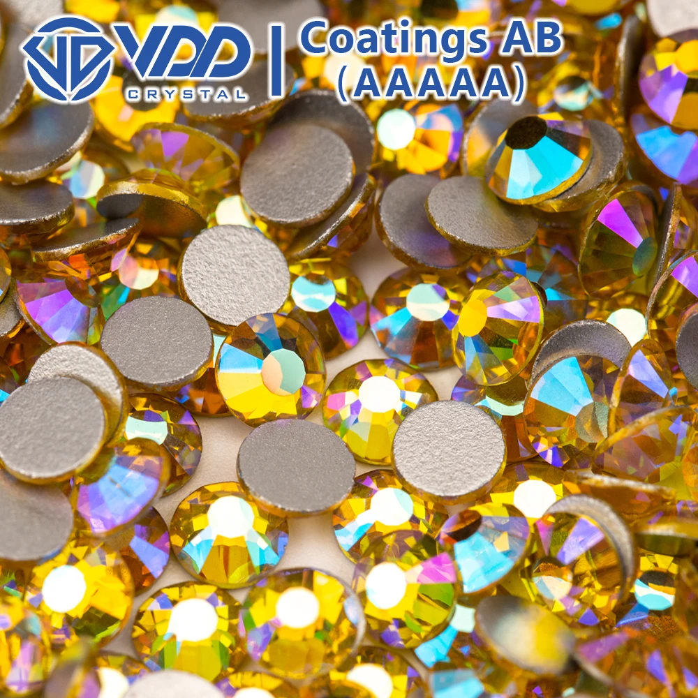 VDD SS4-SS30 AAAAA 071 Citrine AB Glass Rhinestones Crystals Glitter Strass Flat Back Stones Nail Art Decorations Accessories