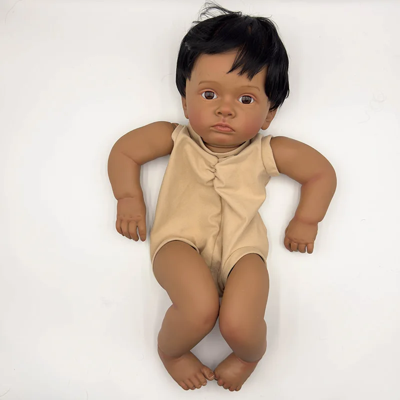 24inch Reborn Baby Tutti Dark Skin Unfinished Painted Kit Sold Out Limited Edition with Cloth Body