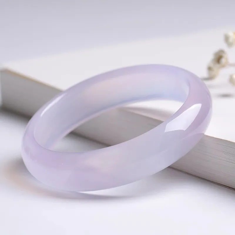 

"Violet" Lychee Frozen High Ice Agate Bracelet, Natural Color Drifting Light Purple Jade Marrow Crystal Fairy Jade Bracelet