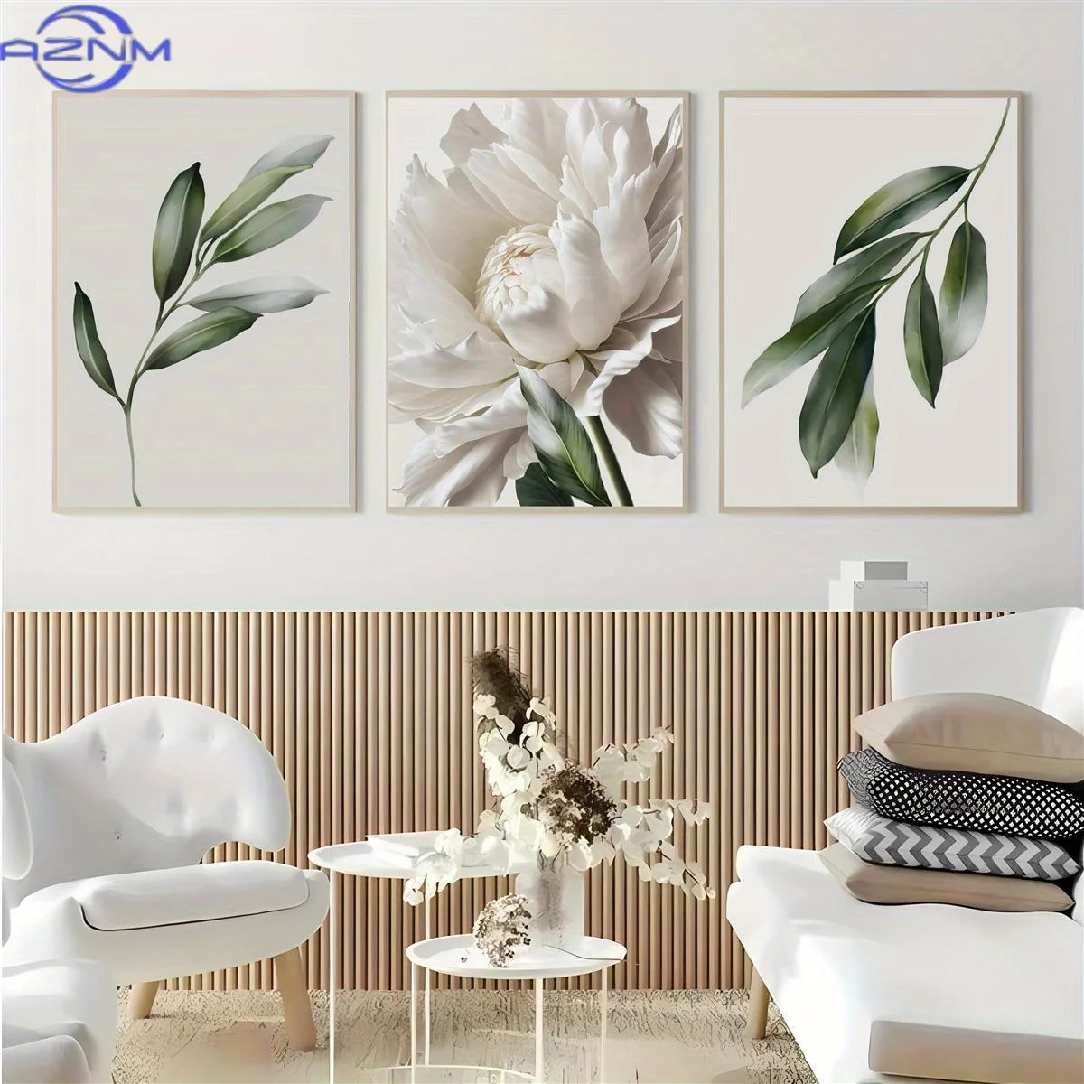 3pcs  Framed Green Wall Art, Botanical Prints, Abstract Wall Decor, Green Home Decoration Painting, Creative Canvas Poster, Wate