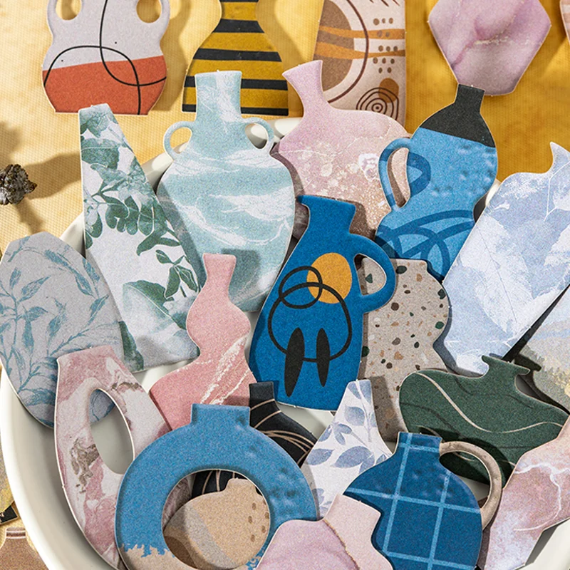 

Mr. Paper Art Bottle Printing Stickers 30 sheets/pack Cartoon Bottle Hard Card Stickers Multiple Patterns Colors Home Decoration