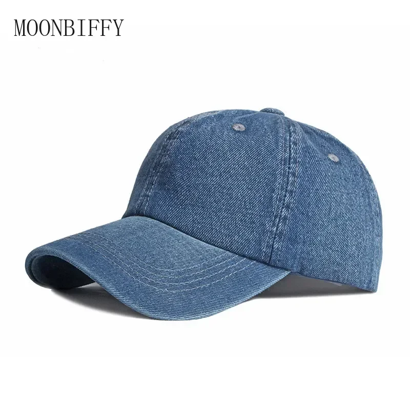 Blank Denim Baseball Cap Hip Hop Adjustable Solid Jean Snapback Men Hat Casual Vintage Sunhat Retro Hiphop Cap