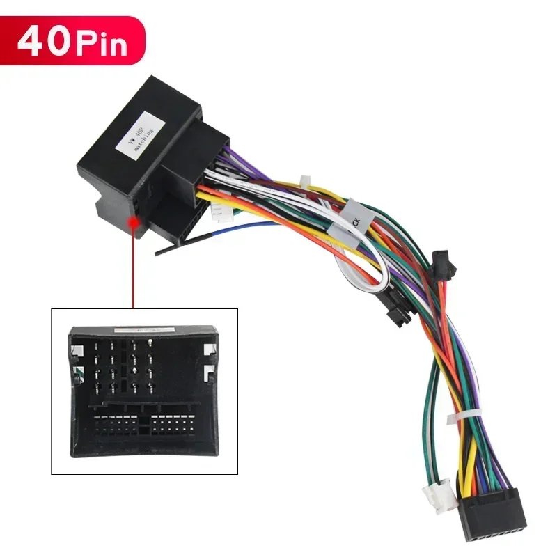 MEKEDE ISO/40/52Pin Wired Harness Adapter for Volkswagen Passat B6 B7 Skoda Seat Car Radio Stereo Canbus Power Cable Connector
