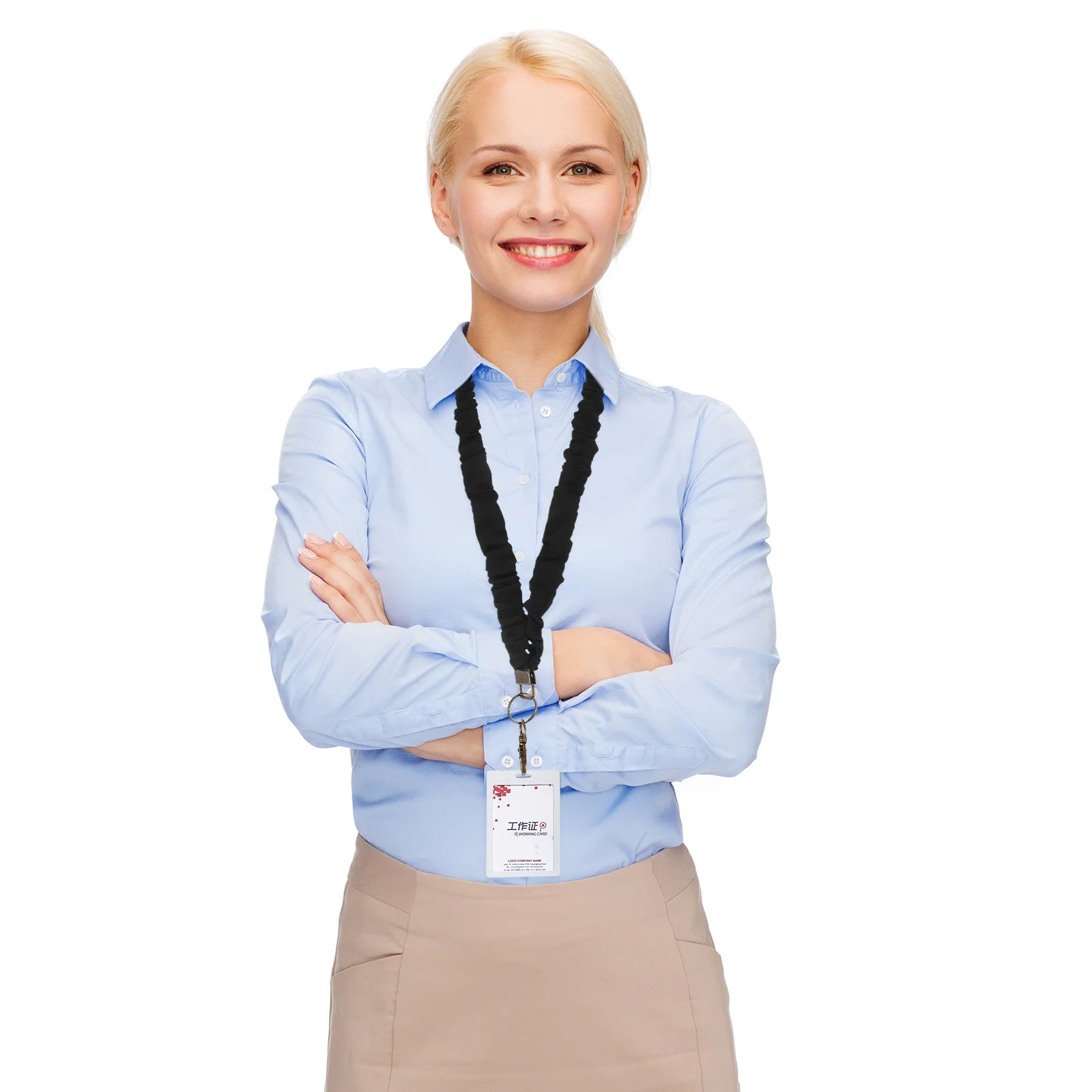 

Id Badge Lanyard Nylon Strap 2 Colors Quick Release Buckle Holder Work School Office Badge Rope