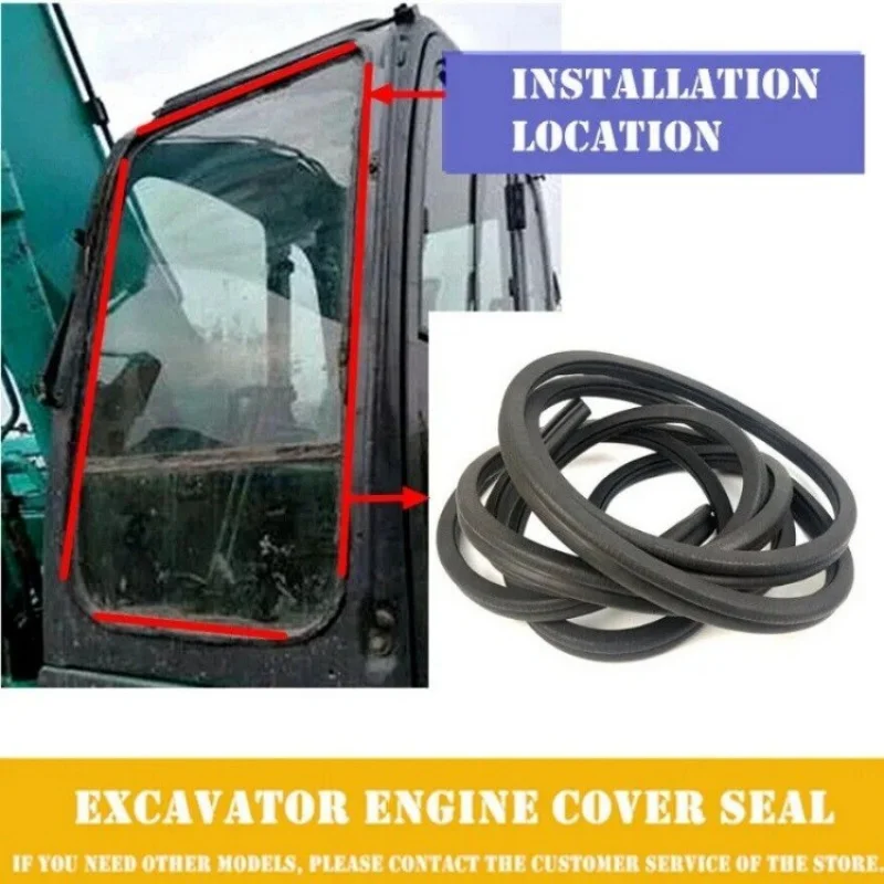 For Kobelco 250 260 350 460 A 8 Cab Door Seals Anti-Collision Strips Excavators